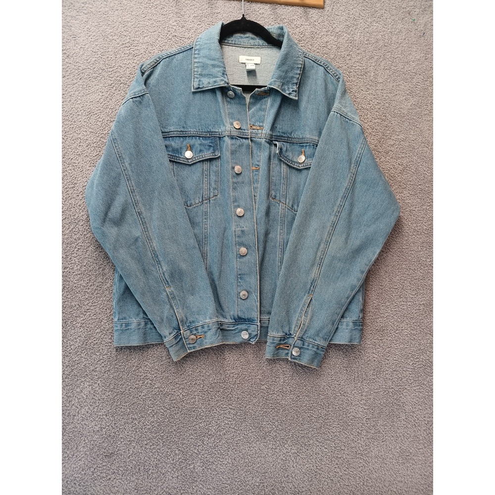 Forever 21 Denim Jacket Medium Blue Trucker Jean Jacket M